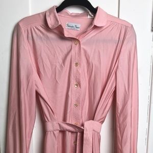 Vintage Schrafer Sport Pink Button Dress